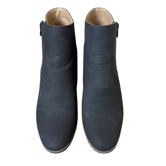 Soul Naturalizer Hudson Womens Sz 8.5 Black Faux Leather Zip Wedge Ankle Booties - Picture 3 of 9